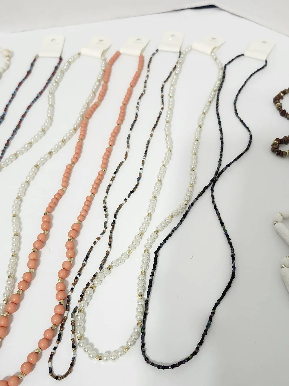 Assorted Mix Long Necklaces 12 Pieces Beaded Shell Chain Tassel Vintage To Now